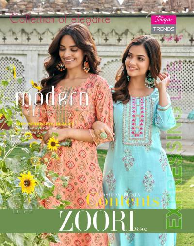 Zoori Vol 2 By Diya Trends Fancy Summer Wear Kurti With Pant Collection